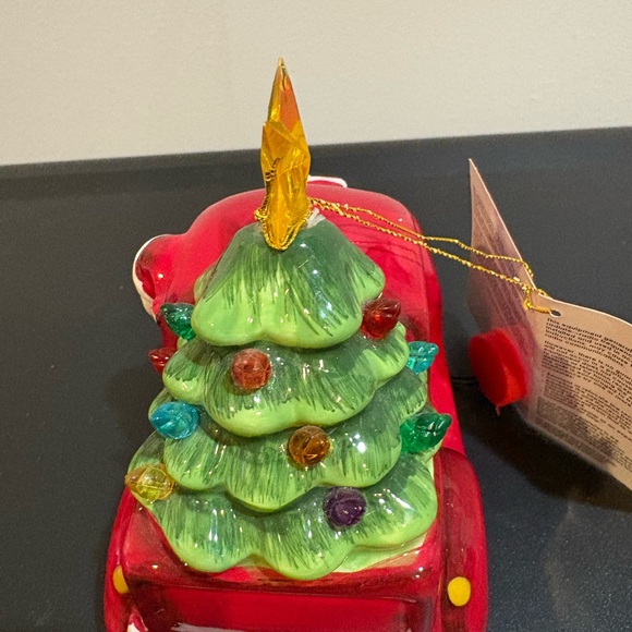 Mr. Christmas Light-Up Nostalgic Ceramic Santa Vintage Red Truck Fresh Cut Trees - Picture 5 of 6